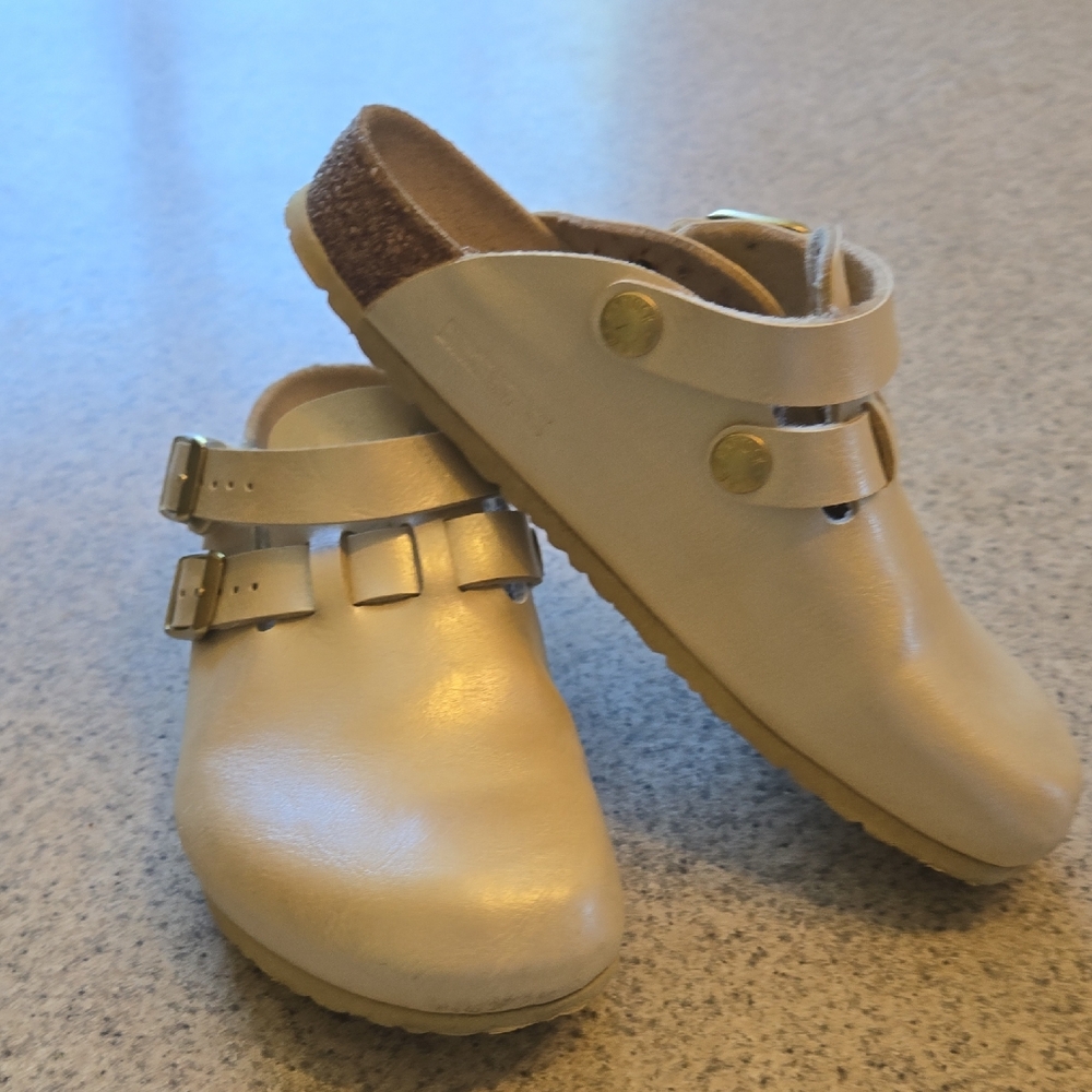 Birkenstock Pearl White Kids Clogs